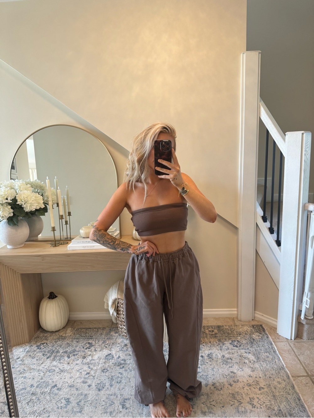 Gaui barrel baggy sweats + bandeau set